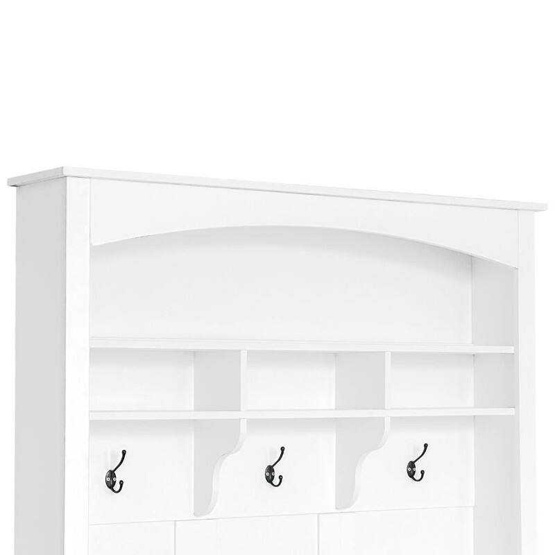 47.2"Wide Hall Tree Multi-functional Shoe Storage with 3 Hanging Hooks