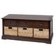 preview thumbnail 19 of 87, Cream, Teal, White or Brown Wood 2 Baskets and 1 Drawer Storage Unit - 16 x 13 x 28