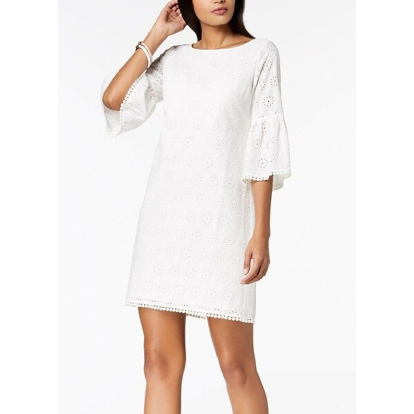 White bell sleeve dress for womens size smith vendors