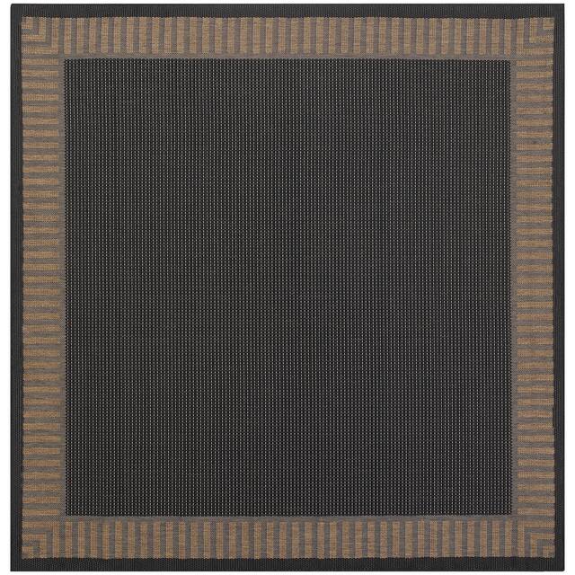 Pergola Flame Indoor/ Outdoor Area Rug - 7'6" Square - Black/Cocoa Brown