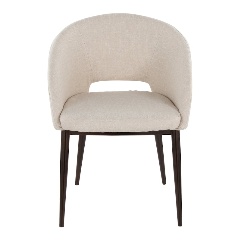 Carson Carrington Vika Upholstered Dining Chair with Copper Metal Legs - Cream Noise Fabric