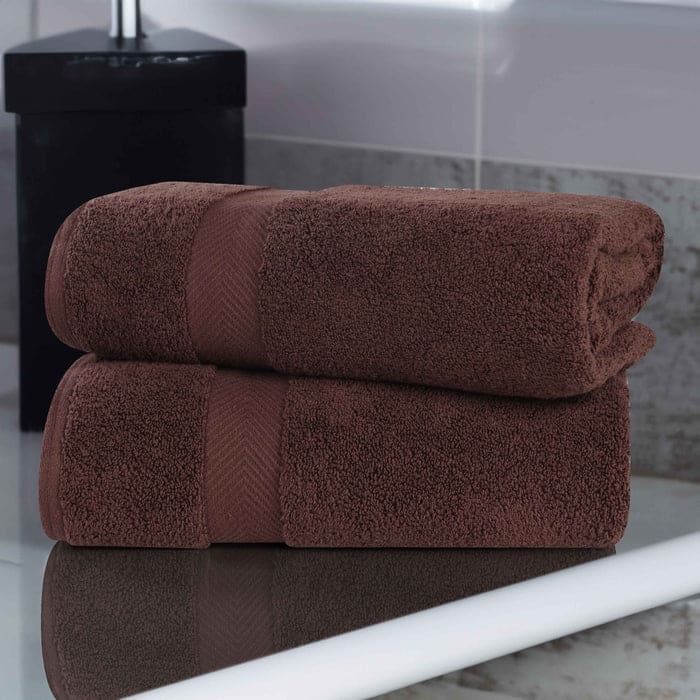Superior Soft Oversize Zero Twist Cotton Bath Sheets (Set of 2) - Espresso
