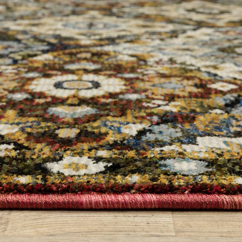 Style Haven Adalynn Traditional Panel Medallions Red/ Multi Area Rug