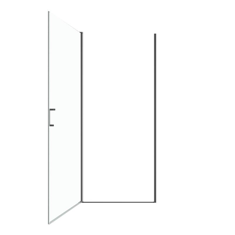 GDFStudio - Modern America Design Semi-Frameless Circular Pivot Shower Door with 1/4" SGCC Tempered Glass & Magnetic Soft-close