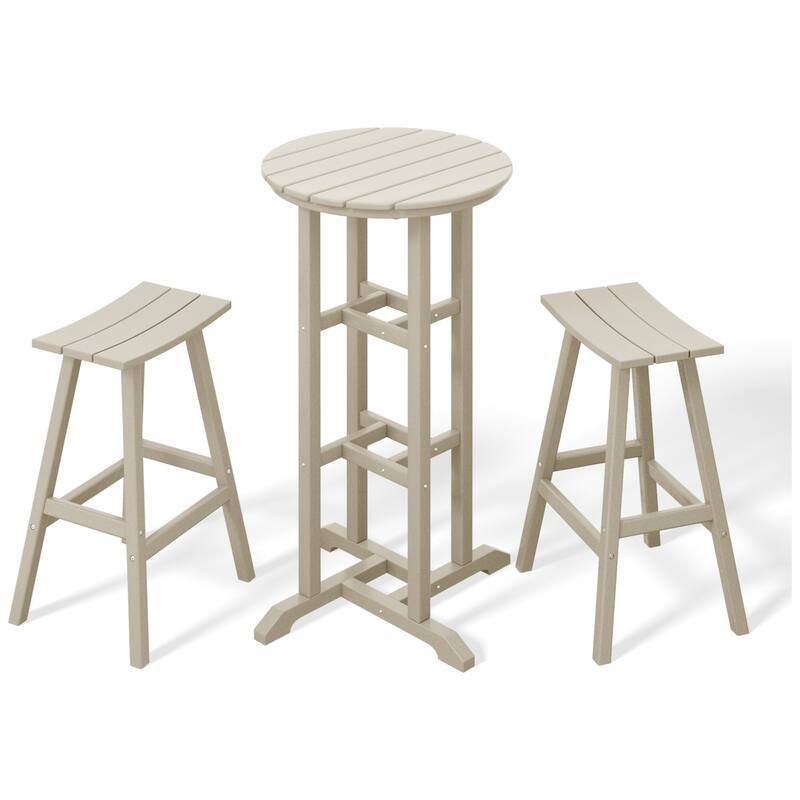 Laguna Hdpe All Weather Outdoor Patio Bistro Bar Set (3-Piece Set)