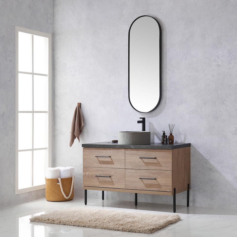 Trento Bath Vanity with Sintered Stone Top with Concrete Sink (R)