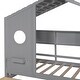 preview thumbnail 10 of 24, Twin Wooden House Bed with Roof, Drawers, and Shelf