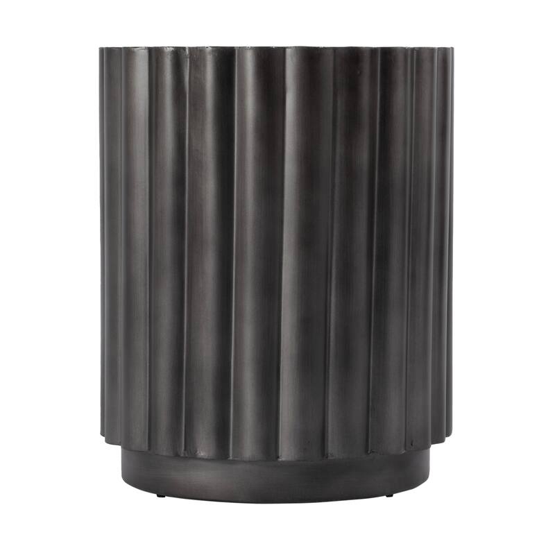 Ava 15 in. W Round Iron Fluted Side Table