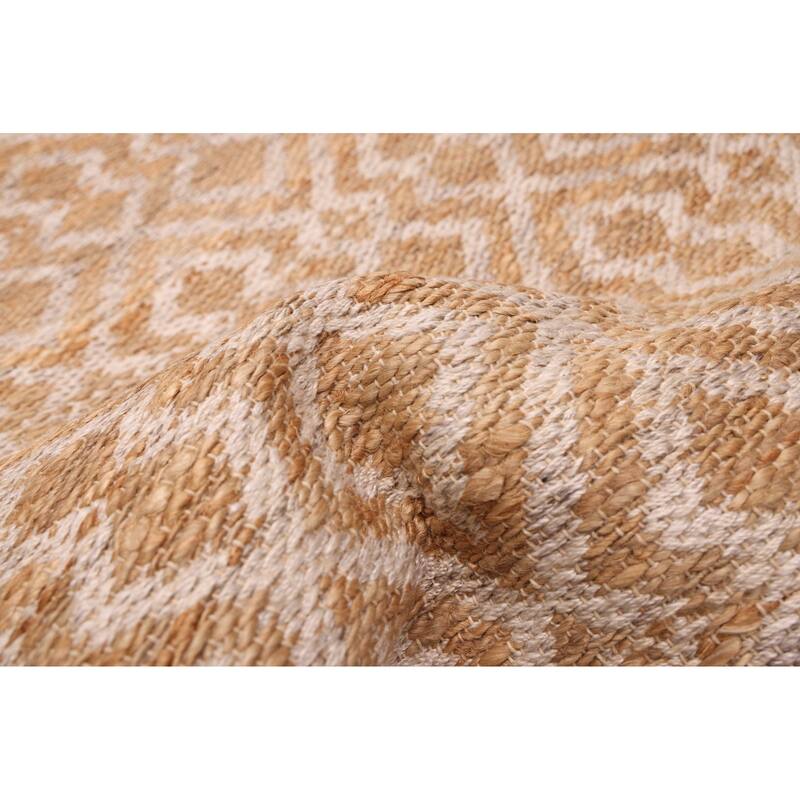 ECARPETGALLERY Flat-Weave Palas Denizli Tan Jute Kilim - 5'3 x 7'5