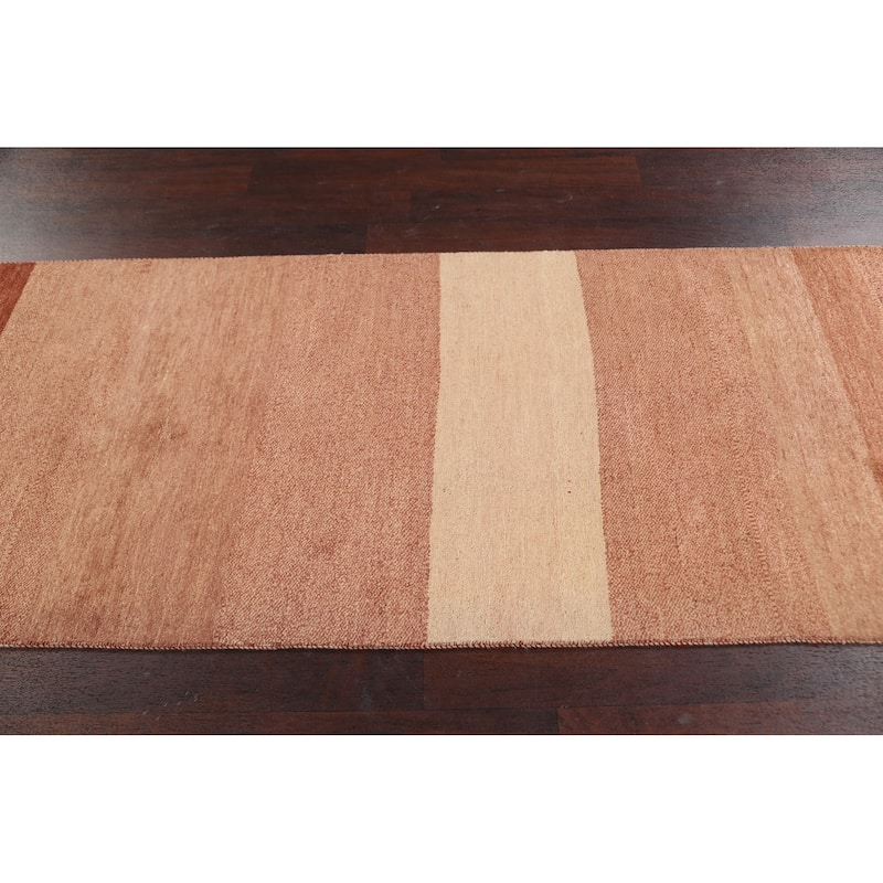Modern Gabbeh Kashkoli Oriental Runner Rug Wool Hand-knotted Carpet - 2'9" x 16'8"