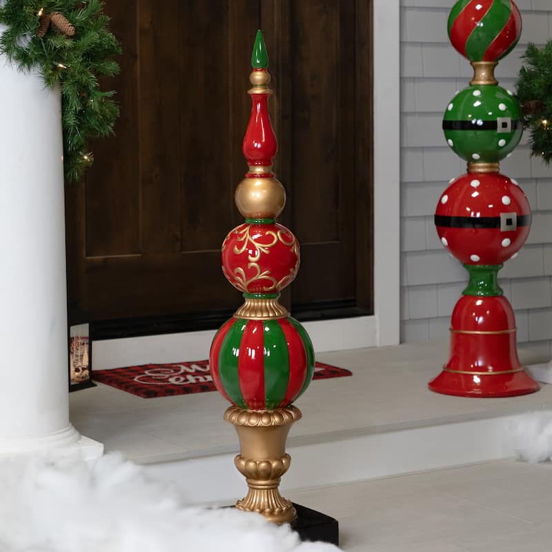 Commercial Size Ball Finial Christmas Decoration 48" - Gold and Red
