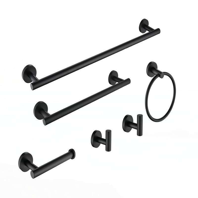 6 Piece Stainless Steel Bathroom Towel Rack Set