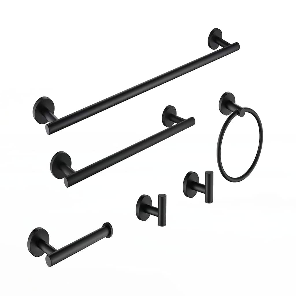 6 Piece Stainless Steel Bathroom Towel Rack Set