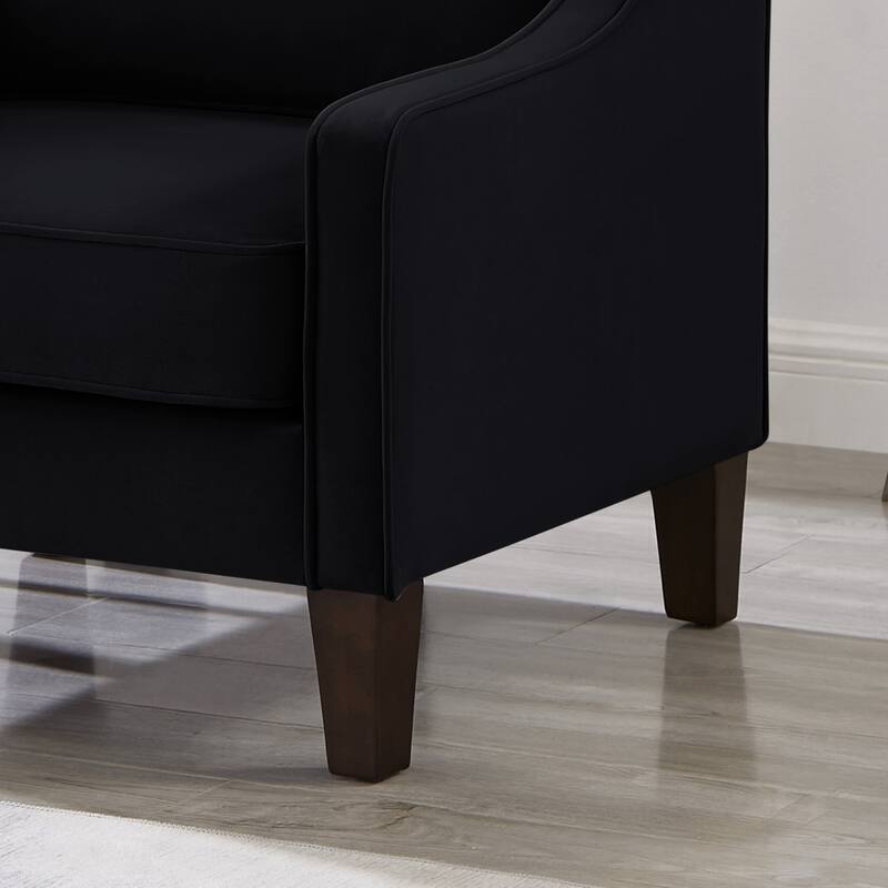 Armchair, Single Seat Sofa Chair with Wooden Legs, Velvet Accent Chair