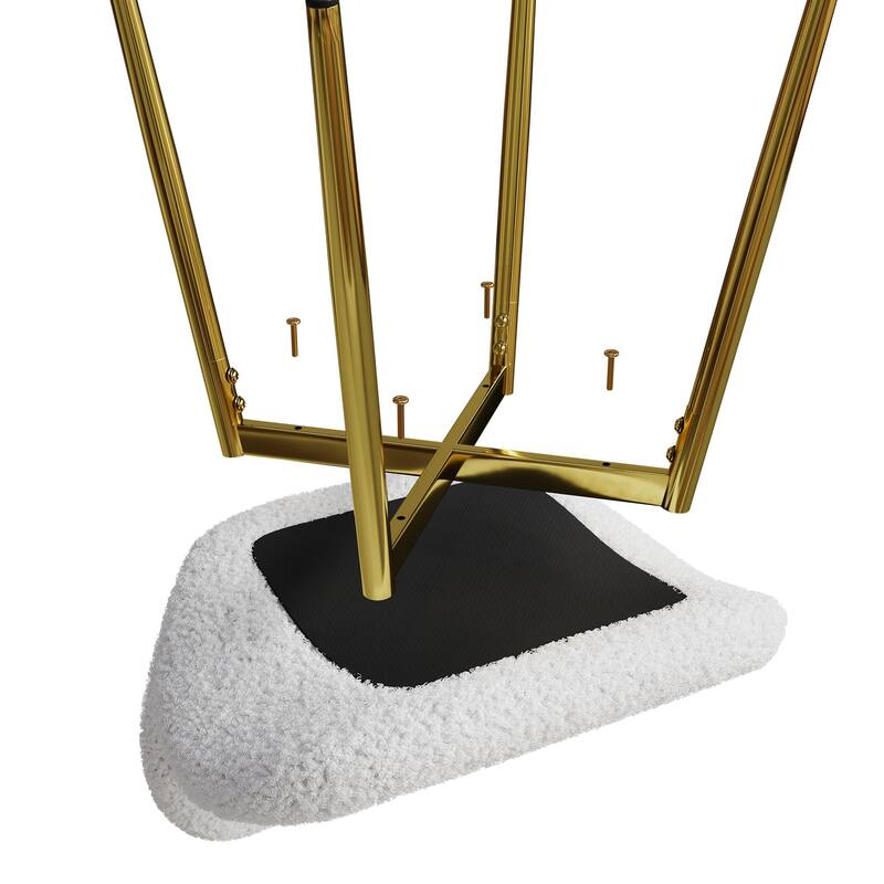 Teddy Velvet Dining Chairs Set of 2, Upholstered Armless Side Chair with Shell Backrest, Accent Chairs with Metal Legs