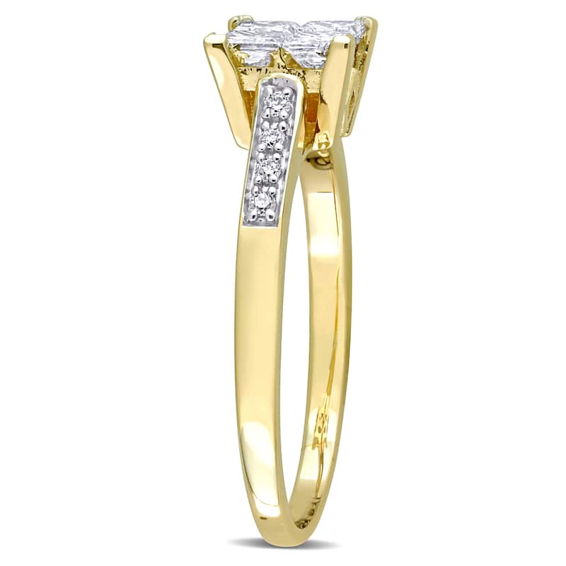 Miadora 5/8ct TDW Diamond Square Ring in 10k Yellow Gold