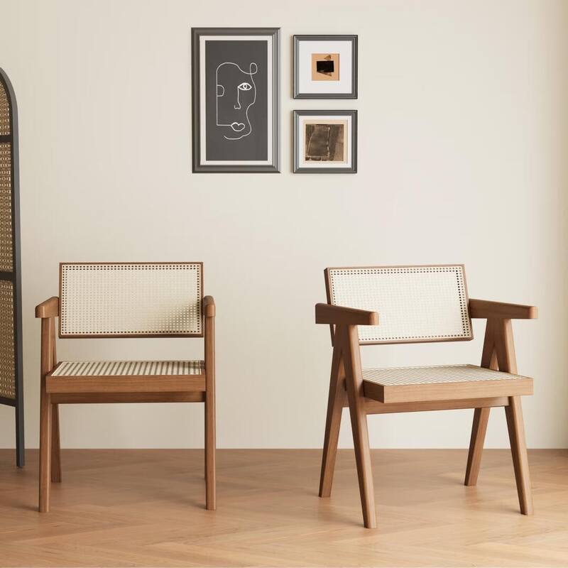 2 Piece Solid Wood Dining Chair Set – Versatile & Ergonomic Seating for Home and Office - 21.25"Lx20.07"Dx32.28"H - Set of 2 - 21.25"Lx20.07"Dx32.28"H - Brown - Dining Height