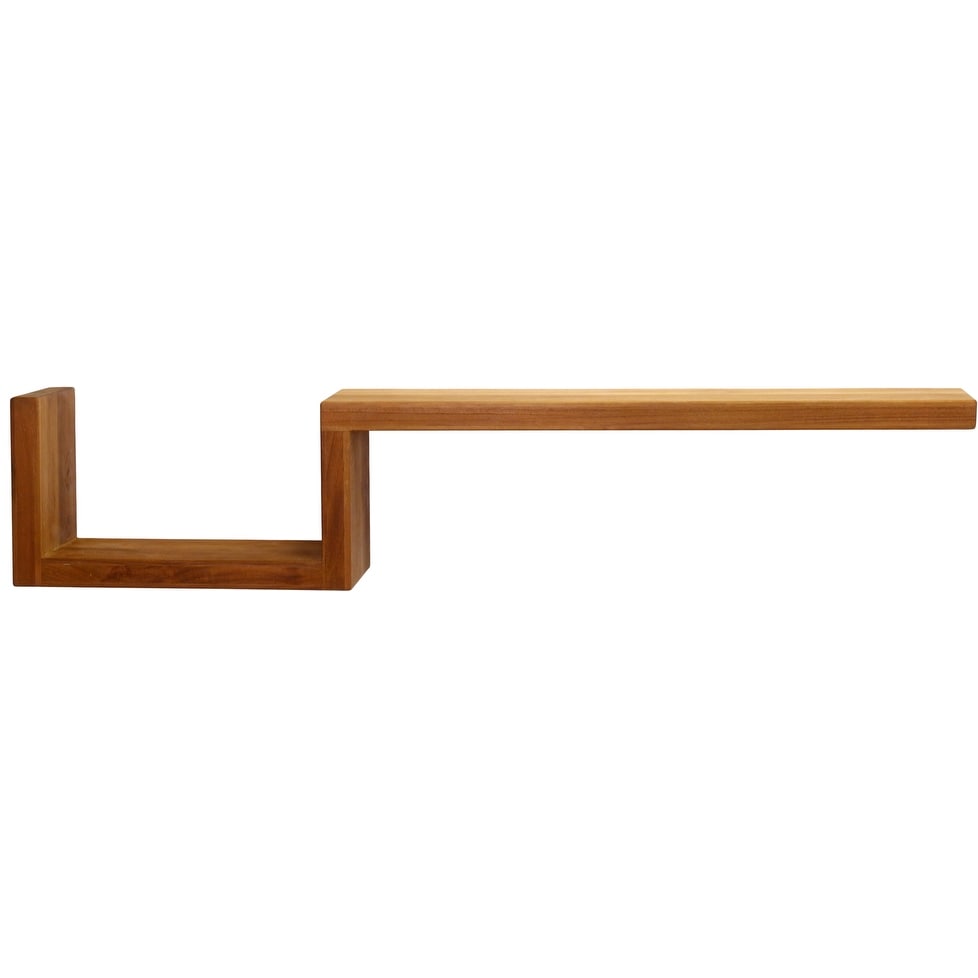 Manada Contemporary Teak Wall Shelf