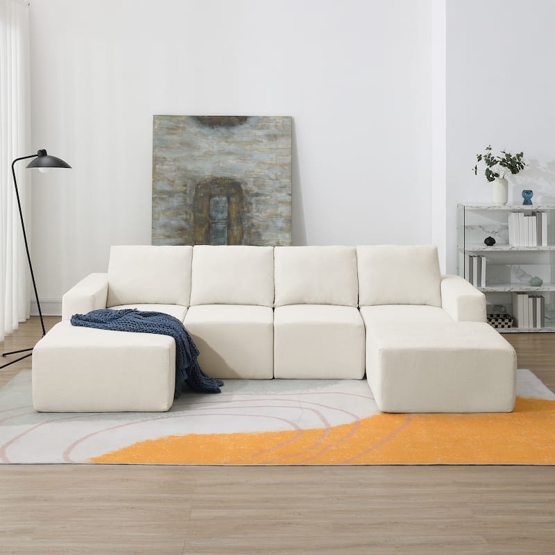 110"x72" Modular U-Shaped Sectional Sofa for Living Room & Bedroom
