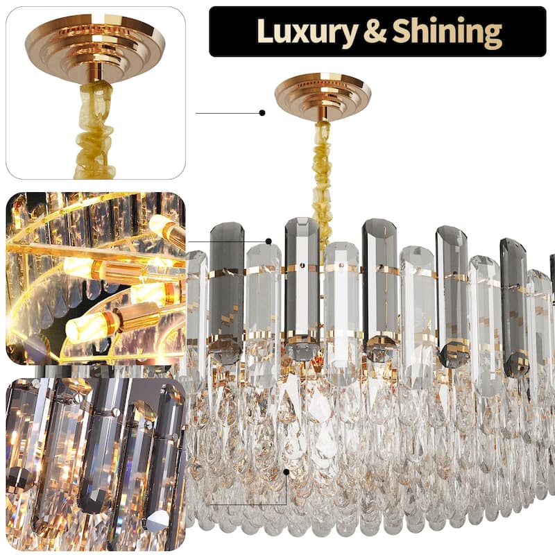 Modern Crystal Chandeliers Lighting Pendant Ceiling Lamp with 3 Colors