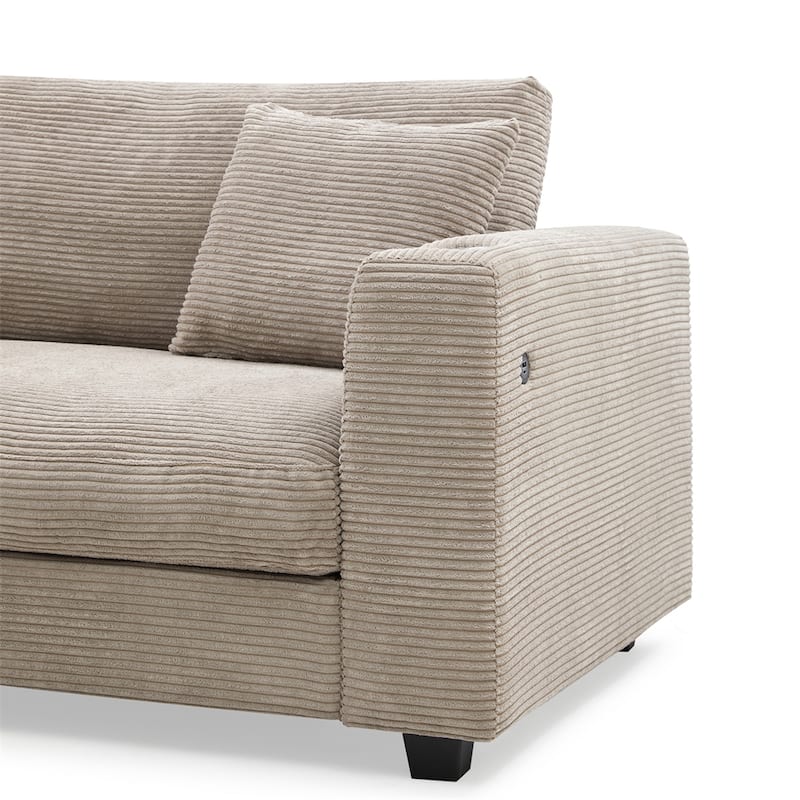 134"*54"Oversized Corduroy Sectional Sofa,L Shaped Cloud Couch