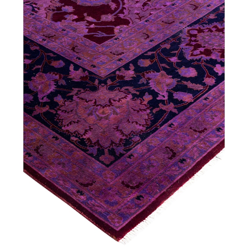 Overdyed One-of-a-Kind Hand-Knotted Area Rug - Purple - 8' 0" x 10' 2"