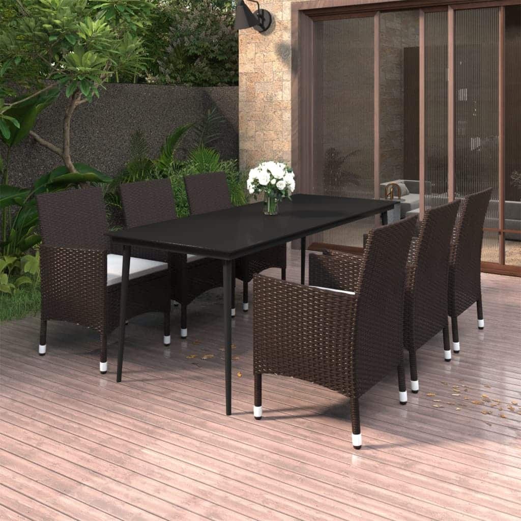 vidaXL Patio Dining Set 3/5/7 Piece Multi Colors 31.5"/55.1" Table Length - 78.7" x 39.4" x 29.1"