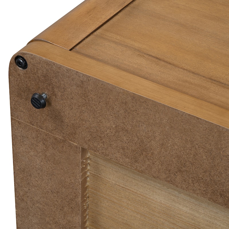 Square Coffee Table in Farmhouse Coffee Table with Storage,2-Tier Center Table with Half Open Storage Compartment in 30.8"