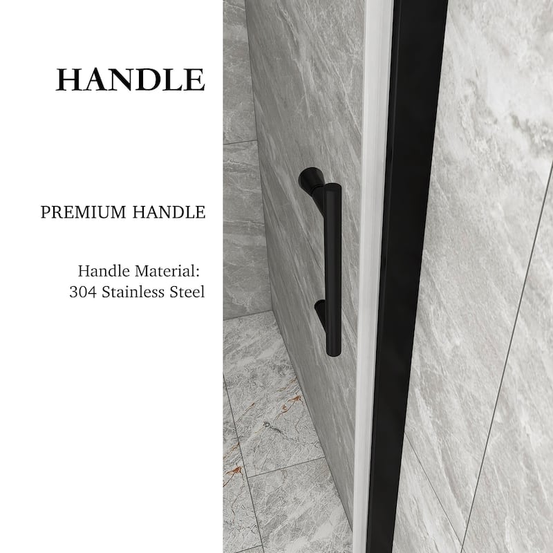 30/32/34/36 Inch Semi-Frameless Pivot Shower Door with Clear Tempered Glass