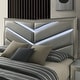 preview thumbnail 5 of 7, Furniture of America Urene Glam 3-Piece Grey Wood King Platform Bedroom Set with LED Light
