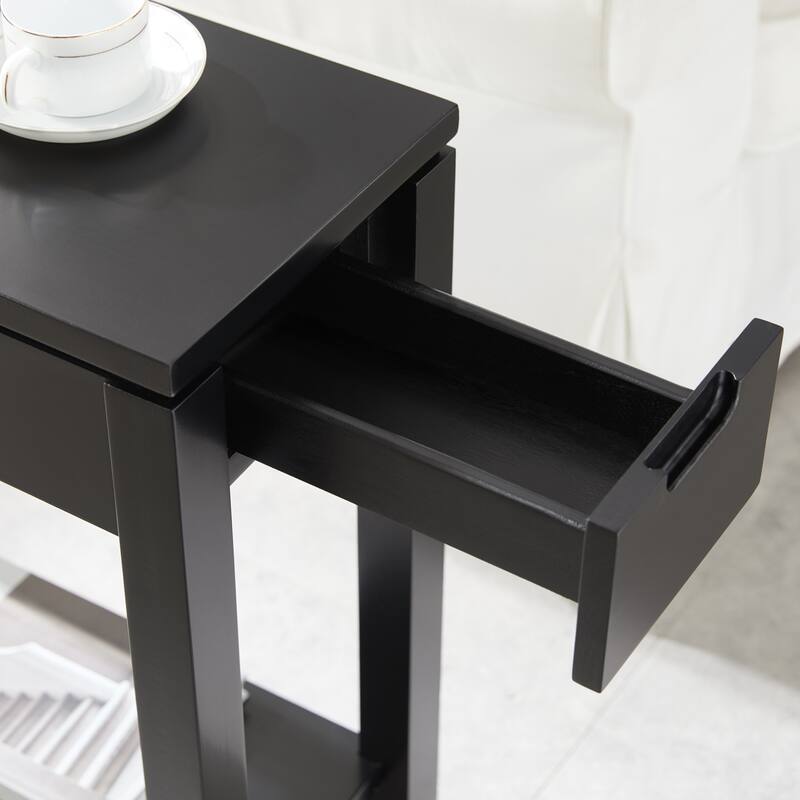 Leick Home Charging Cade Wood Side Table with Drawer