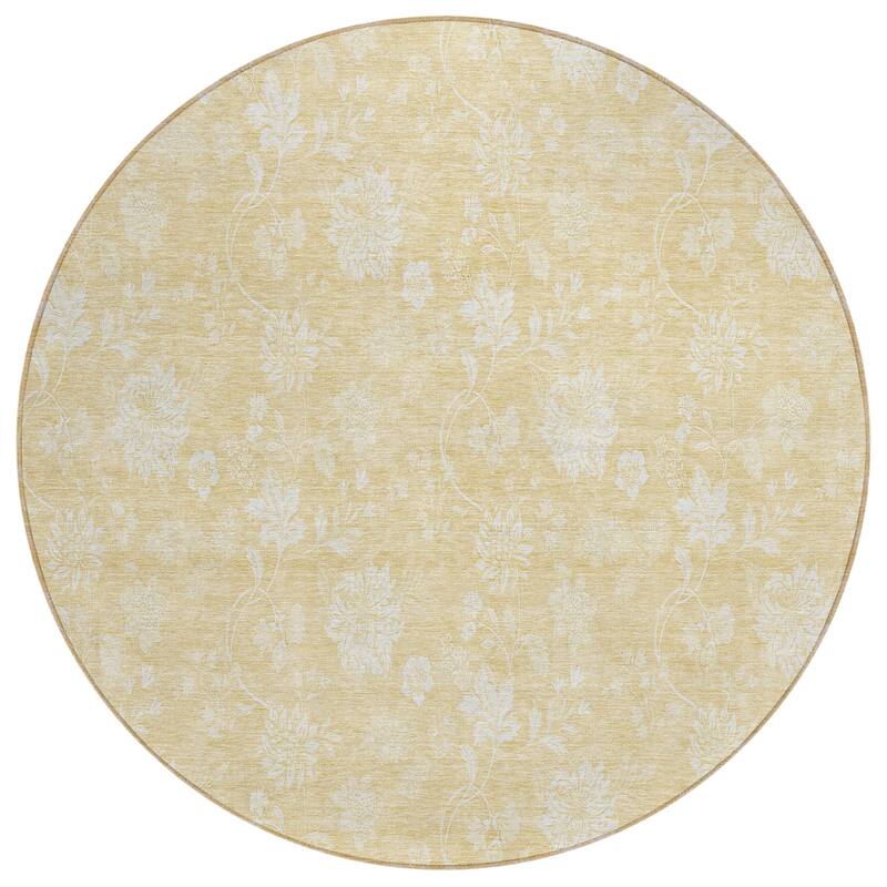 Machine Washable Indoor/ Outdoor Chantille Casual Floral Farmhouse Rug