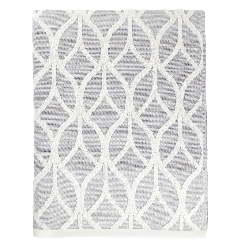 Authentic Hotel and Spa Turkish Cotton Alev Jacquard Bath Towel - Gray/Multi
