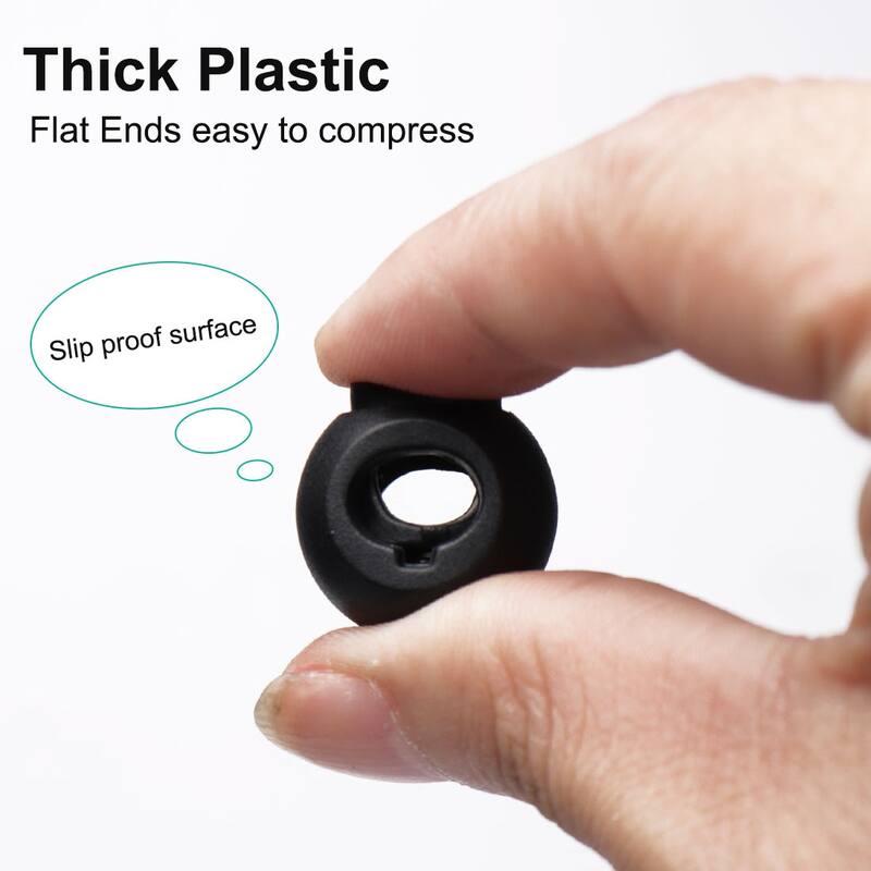 6pcs Plastic Cord Lock Stopper End Spring Fastener Organizers Black