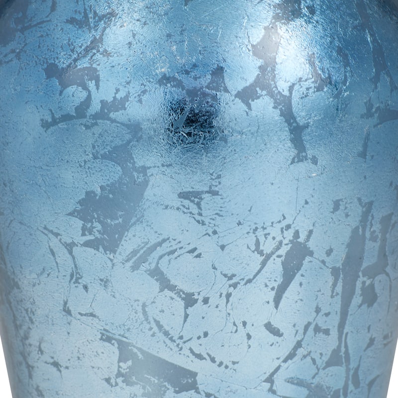 White or Blue Glass Vase with Gold Rim