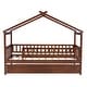 preview thumbnail 42 of 58, Wooden House Bed With Twin Size Trundle