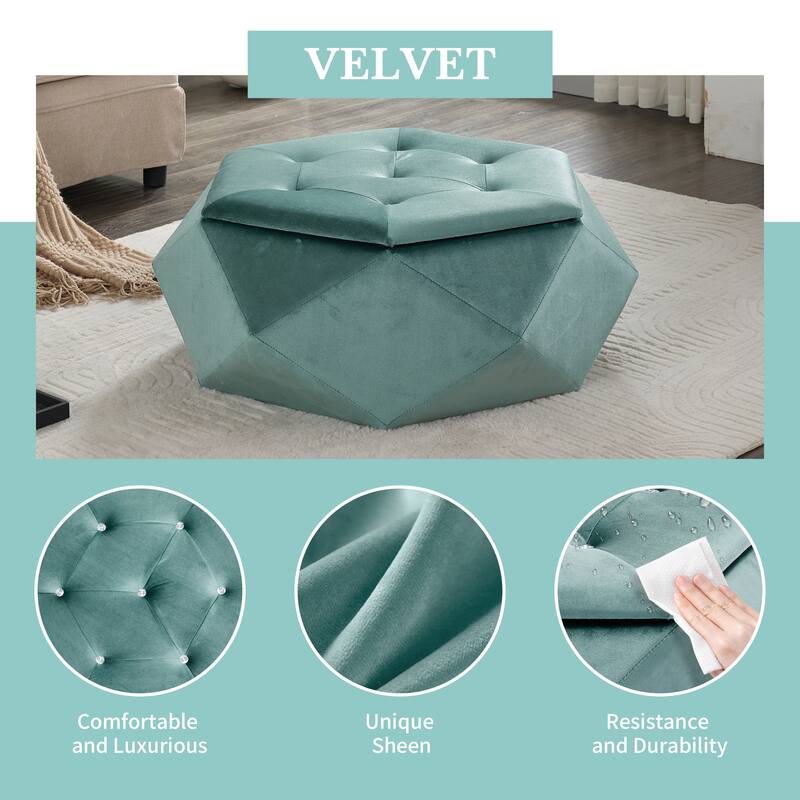 Christopher Knight Home- Calliope Velvet Storage Ottoman