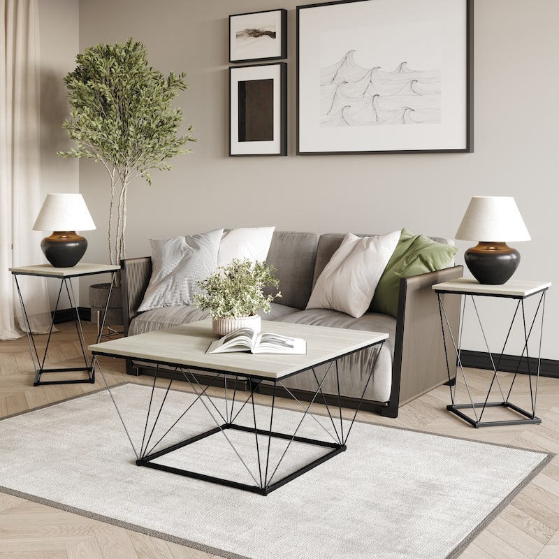 CraftPorch Minimalist 3- Pieces Coffee Table Set