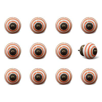 HomeRoots 1.5" x 1.5" x 1.5" Ceramic/Metal Multicolor 12 Pack Knob - 1.5" x 1.5" x 1.5"