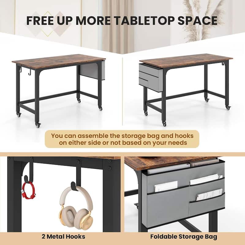 1/2/4PCS Conference Table Rolling Seminar Table Meeting Study Desk