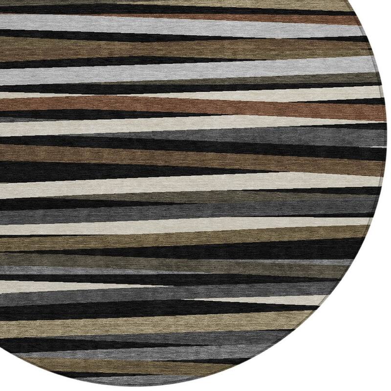 HomeRoots Striped Transitional Rectangle Outdoor Rug