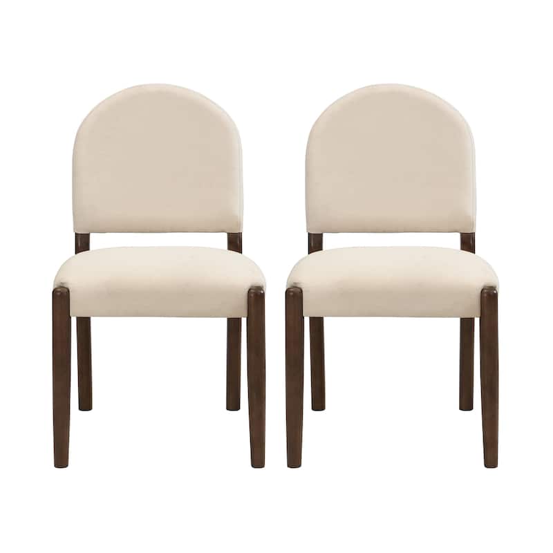 Christopher Knight Home - Mid-Century Upholstered Armless Dining Side Chairs with Rubber Wood Frame (Set of 2)
