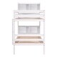 preview thumbnail 9 of 7, White Solid Wood Detachable Bunk Beds with Bookcase Headboard, Safety Rail, Ladder, Convertible