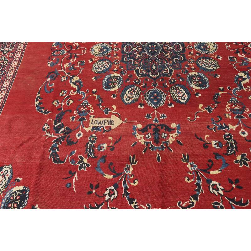 Hand Knotted Oriental 100% Wool Carpet Traditional Floral Red Balouch Area Rug - 11' 5'' X 8' 5''