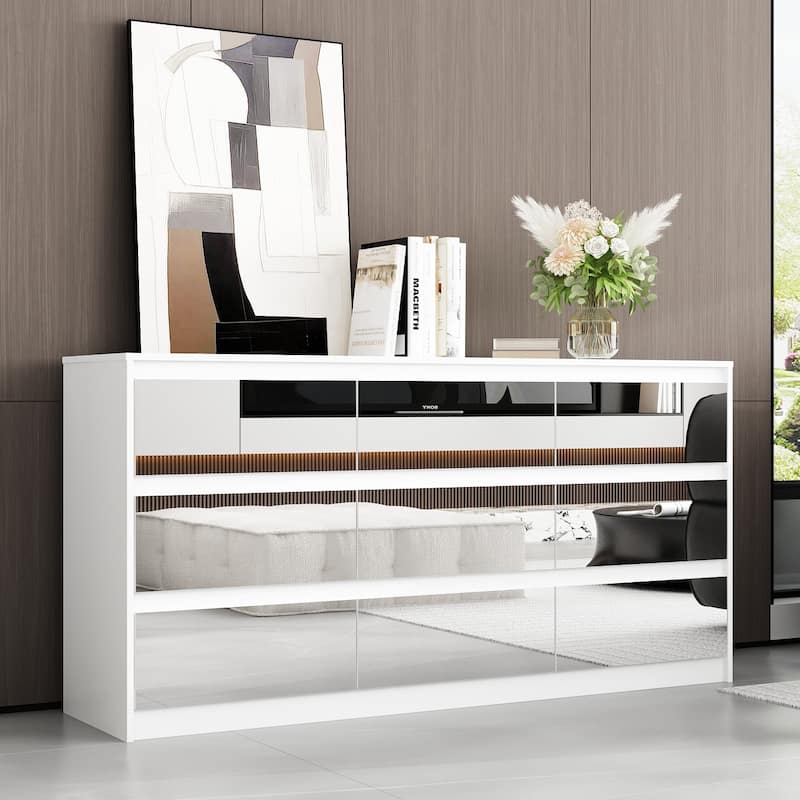 Modern Dresser for Bedroom 9 Drawers Wood Dresser Chest of Drawers