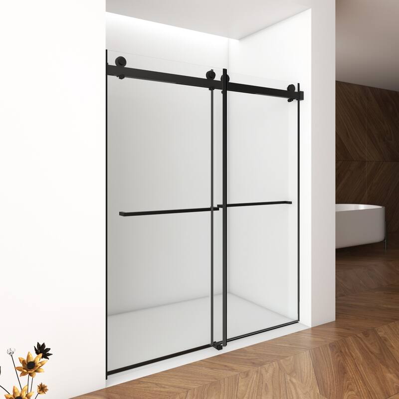 56"-60"W x 70"Frameless Sliding Shower Door with Clear Tempered Glass