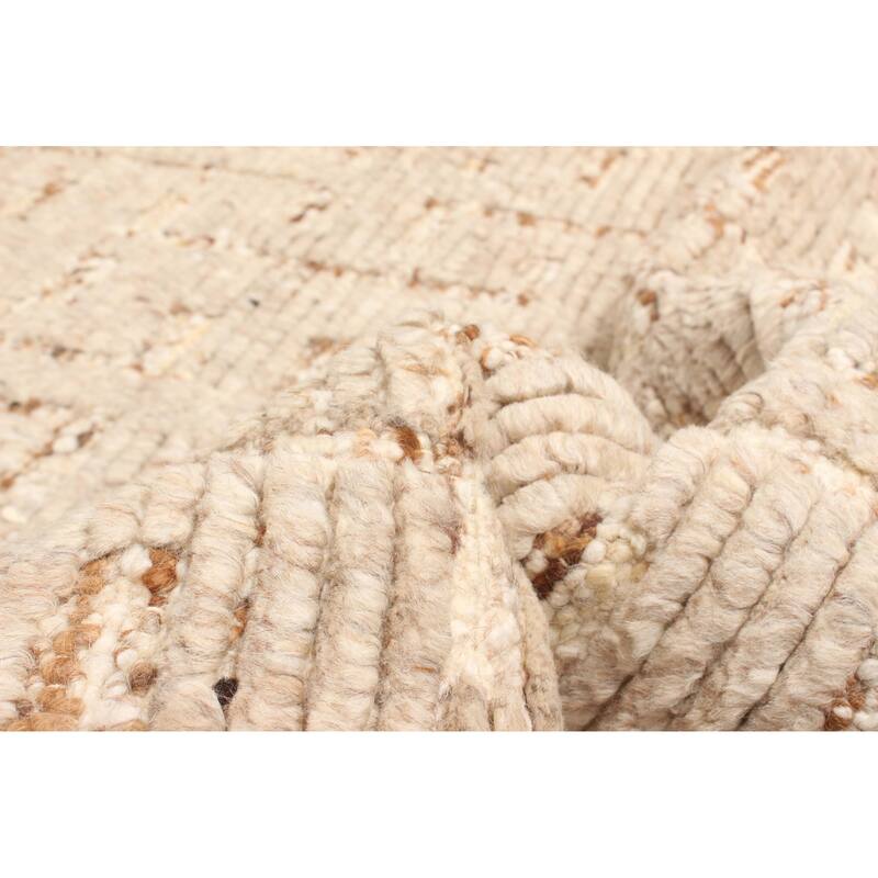 ECARPETGALLERY Hand-knotted Tangier Beige Wool Rug - 5'3 x 7'10