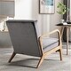 preview thumbnail 6 of 18, Kreindy Velvet/ Wood Mid-century Armchair