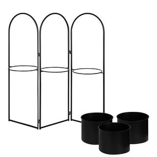 Kate and Laurel Gayla Metal Panel Planter - 31x7.5x30