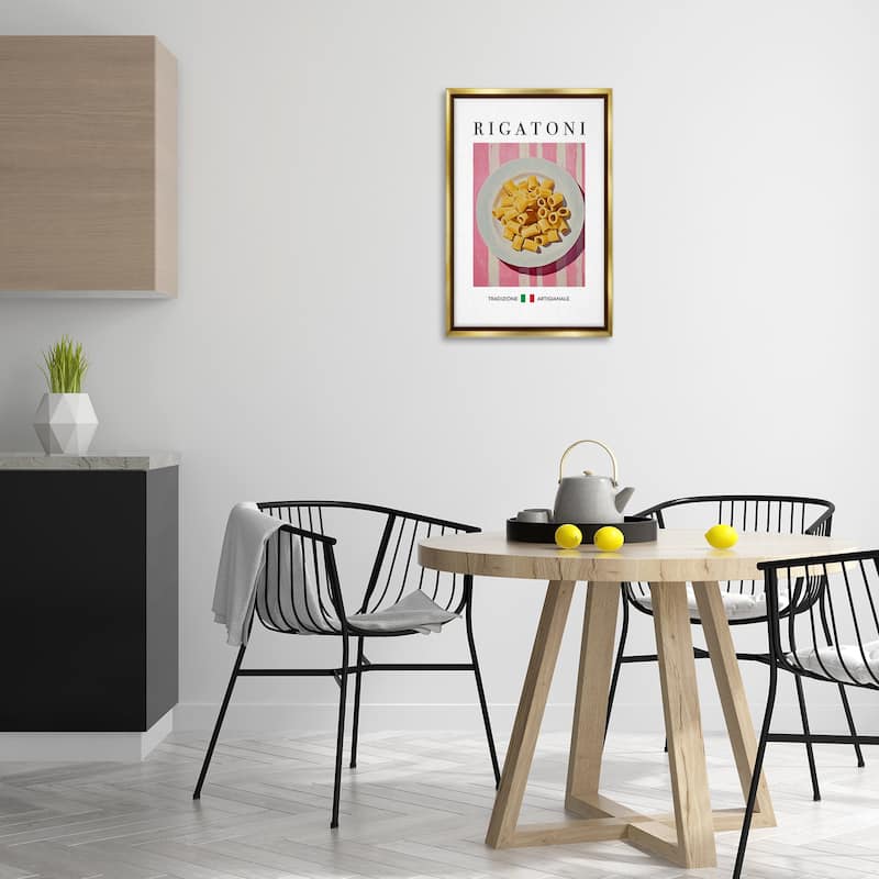 Stupell Traditional Rigatoni Pasta Framed Floater Canvas Wall Art Design By Andreas Magnusson